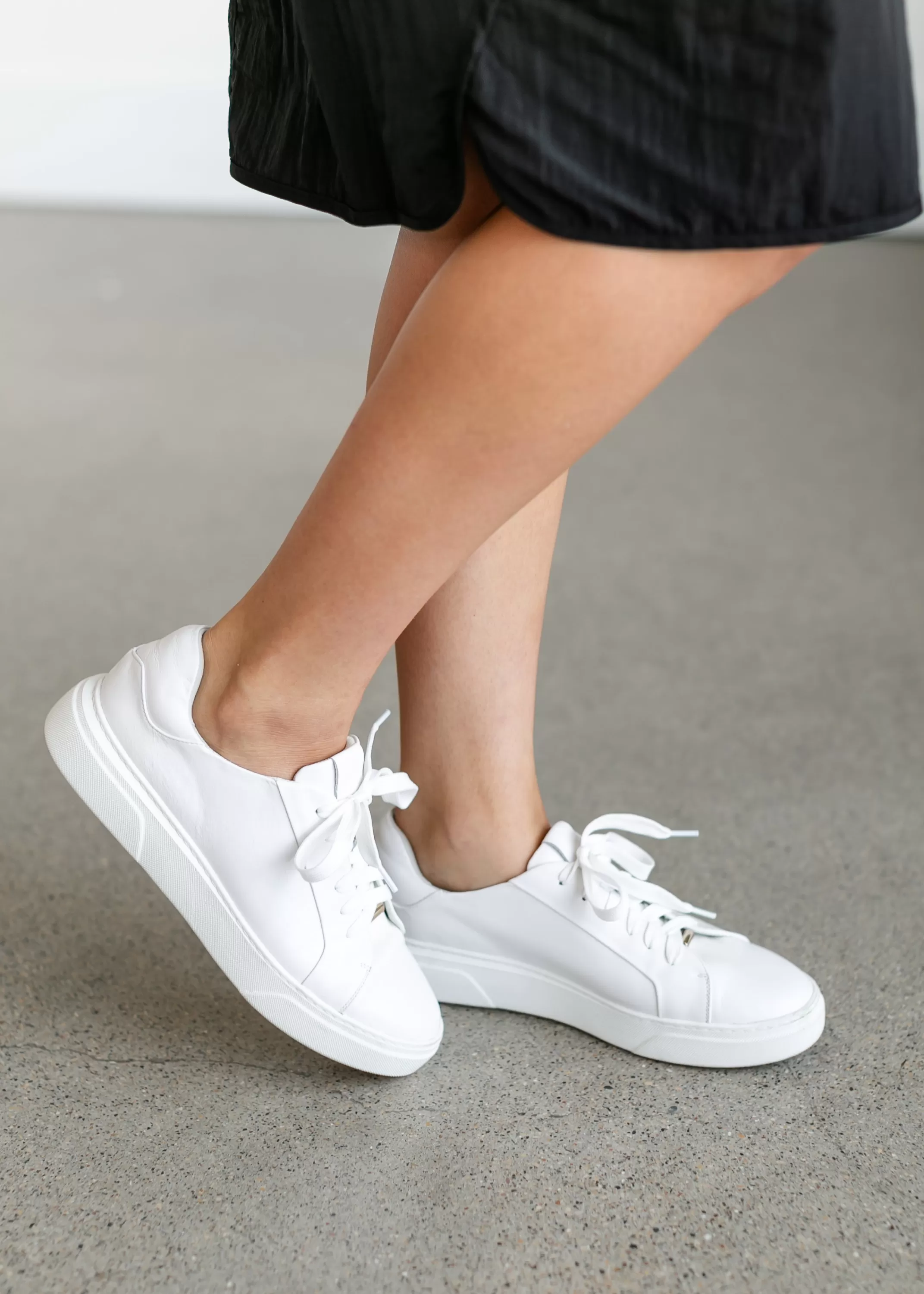 Store White Leather Platform Sneakers Women Shoes